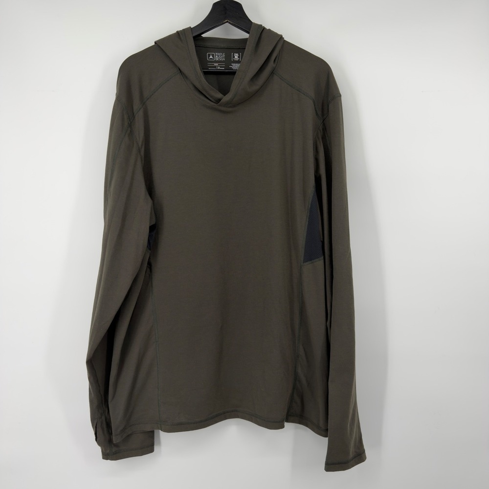 Triple Aught Design TAD Hoodie Atlas Mens 2XL Green Brown Long Sleeve Pullover